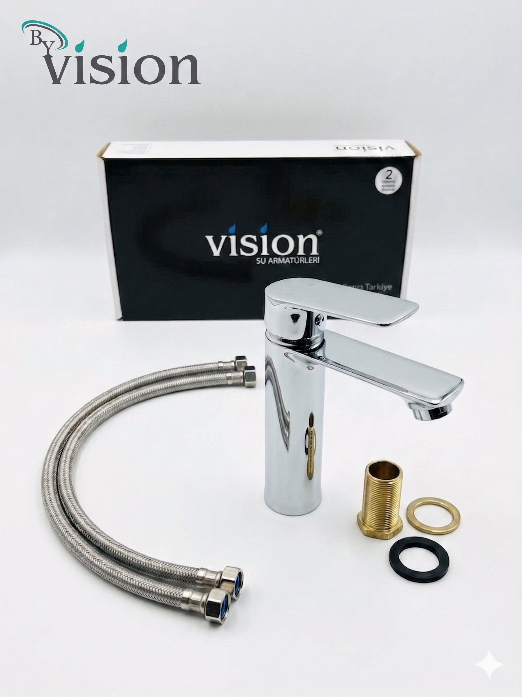 VİSİON KROM İNOX SABİT LAVABO BATARYASI